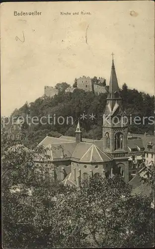 Badenweiler Kirche und Ruine Kat. Badenweiler