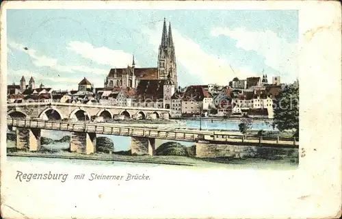 Regensburg mit steinerner Bruecke Kat. Regensburg