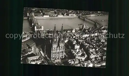 Koeln Rhein Fliegeraufnahme Dom Kat. Koeln