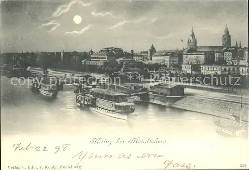 Mainz Rhein Mondscheinkarte / Mainz Rhein /Mainz Stadtkreis