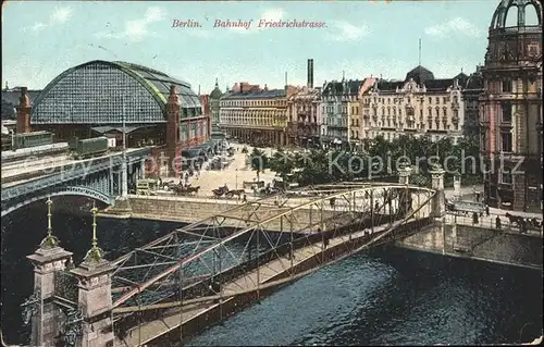 Berlin Bahnhof Friedrichstrasse Pferdekutschen Schluetersteg Kat. Berlin