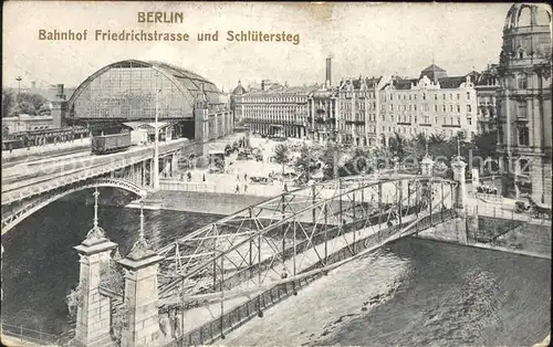 Berlin Bahnhof Friedrichstrasse Pferdekutschen Schluetersteg Kat. Berlin