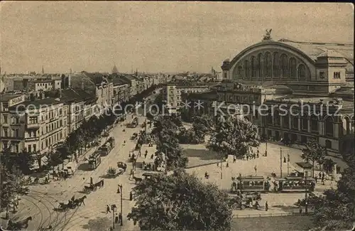 Berlin Anhalter Bahnhof Pferdekutschen Strassenbahnen Koeniggraetzer Strasse Kat. Berlin