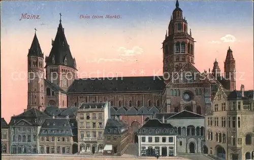 Mainz Rhein Dom vom Markt aus / Mainz Rhein /Mainz Stadtkreis