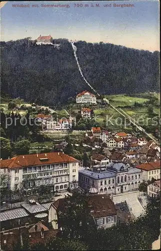 Wildbad Schwarzwald mit Sommerberg und Bergbahn Kat. Bad Wildbad