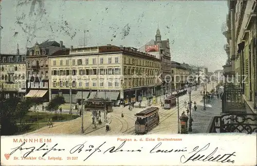 Mannheim Planken Ecke Breitensstrasse Strassenbahnen Kat. Mannheim