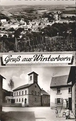 Winterborn Pfalz Kirche Ortsansicht Kat. Winterborn