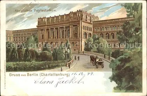 Berlin Charlottenburg Kgl. Polytechnikum Litho Kat. Berlin