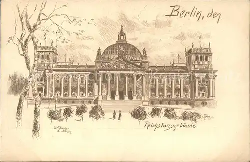 Berlin Reichstagsgebaeude Carl Jander Kat. Berlin