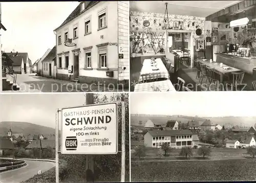 Steinbach Donnersberg Gasthaus Zum Donnersberg Schild Speisesaal Teilansicht Kat. Steinbach am Donnersberg