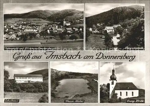 Imsbach Blick Donnersberg Bergschmiede Ev. Kirche Schulhaus  Kat. Imsbach
