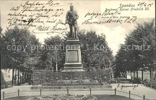 Spandau Kaiser Friedrich Denkmal Kat. Berlin