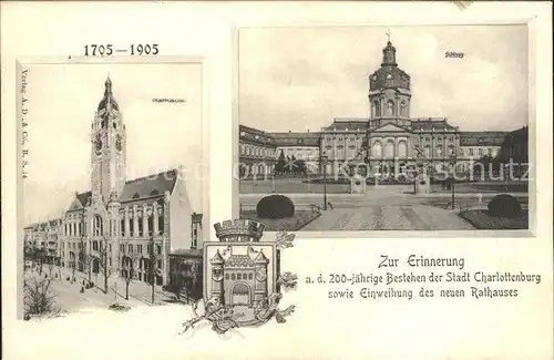 Charlottenburg Schloss Rathaus 200 Jahre Charlottenburg  / Berlin /Berlin Stadtkreis