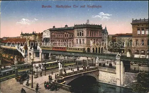 Berlin Hallesches Tor mit Hochbahn Strassenbahn Kat. Berlin