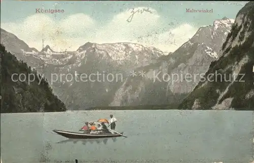 Koenigsee Berchtesgaden Boot Malerwinkel Kat. Berchtesgaden