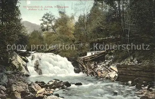 Koenigsee Berchtesgaden Wasserfall Abfluss vom See Kat. Berchtesgaden