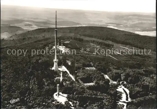 Dannenfels am Donnersberg mit Fernsehturm und Ludwigsturm  Fliegeraufnahme Kat. Dannenfels