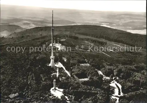 Dannenfels am Donnersberg mit Fernsehturm und Ludwigsturm Fliegeraufnahme Kat. Dannenfels