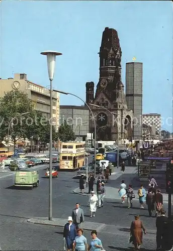 Berlin Kurfuerstendamm Gedaechtniskirche Bus Autos Kat. Berlin