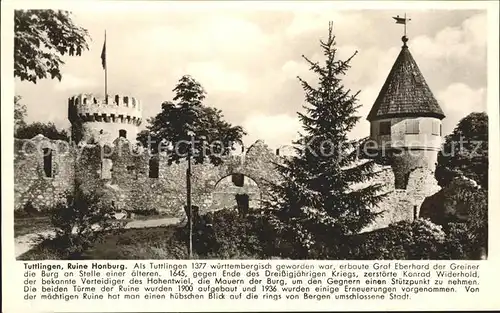 Tuttlingen Ruine Honburg Kat. Tuttlingen