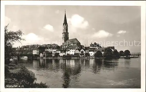 Vilshofen Donau Donaupartie Kirche Kat. Vilshofen an der Donau