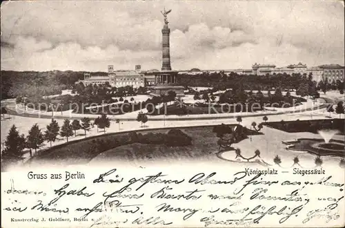 Berlin Koenigsplatz mit Siegessaeule Kat. Berlin