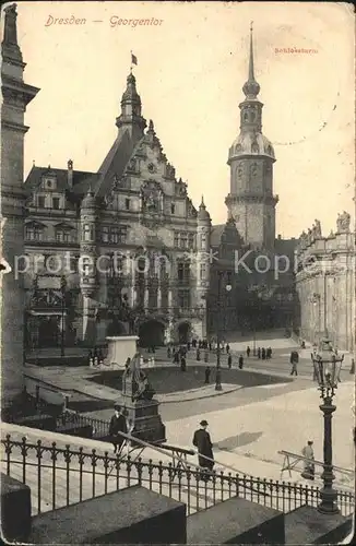 Dresden Georgentor Schlossturm Kat. Dresden Elbe