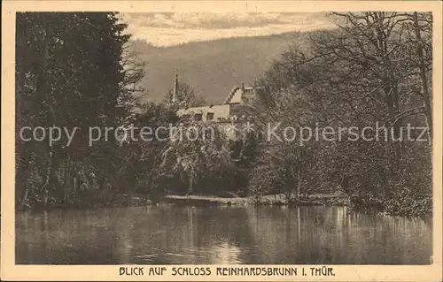 Reinhardsbrunn Schloss mit Teich Kat. Friedrichroda