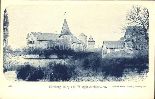 Nuernberg Burg und Thiergaertner Thorturm Kat. Nuernberg