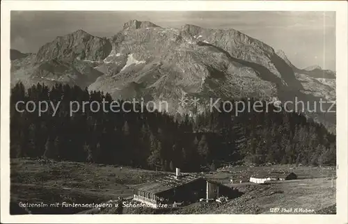 Berchtesgaden Gotzenalm mit Funtenseetauern und Schoenfeldspitze Kat. Berchtesgaden