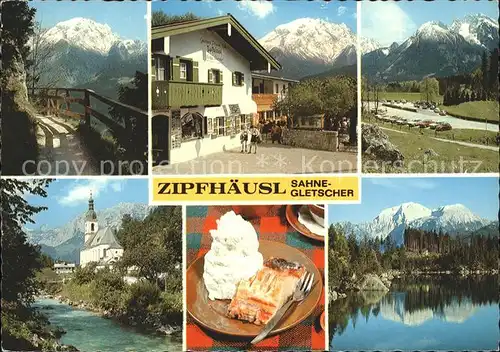 Ramsau Berchtesgaden Berggasthof und Pension Zipfhaeusl Teilansichten Sahnegletscher Kat. Ramsau b.Berchtesgaden