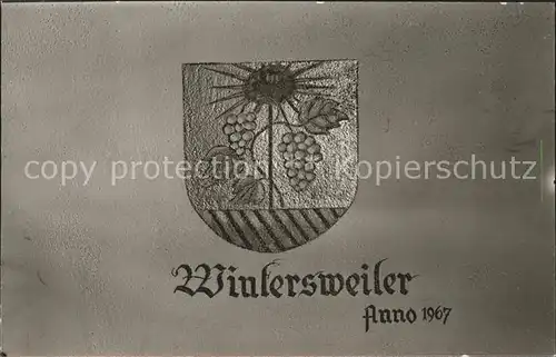 Wintersweiler Wappen Gasthaus Rebstock Kat. Efringen Kirchen