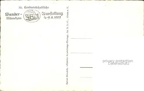 Muenchen Wander Ausstellung 1929 Grosser Vorfuehrungsring Kat. Muenchen