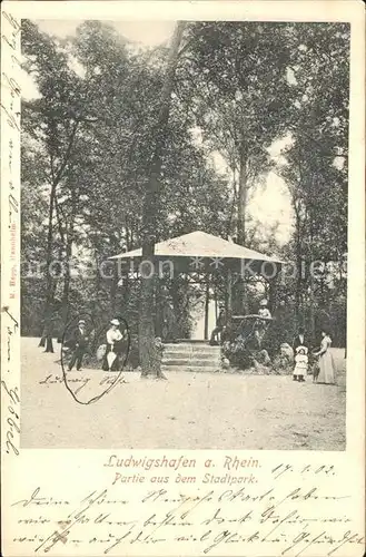 Ludwigshafen Rhein Partie im Stadtpark Pavillon Kat. Ludwigshafen am Rhein