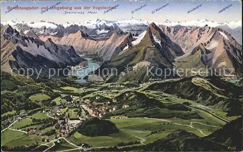 Berchtesgaden und Umgebung aus der Vogelschau Kat. Berchtesgaden