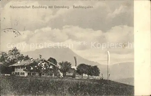 Berchtesgaden Alpenwirtschaft Boschberg mit Untersberg Kat. Berchtesgaden