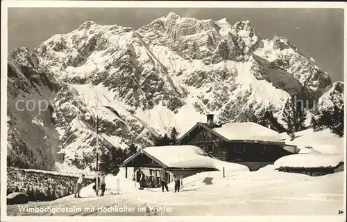 Ramsau Berchtesgaden Wimbachgriessalm mit Hochkalter im Winter Kat. Ramsau b.Berchtesgaden