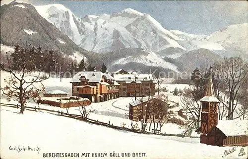 Berchtesgaden mit Hohem Goell und Brett Kat. Berchtesgaden