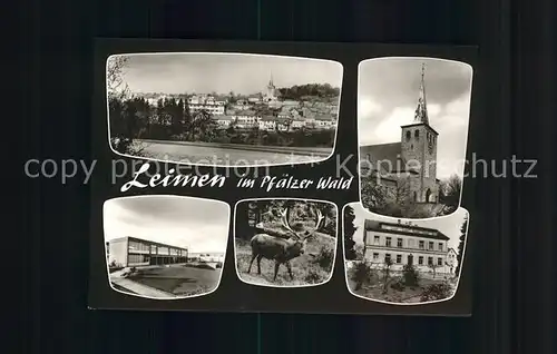 Leimen Pfalz Panorama Kirche Festhalle Hirsch Schule Kat. Leimen (Pfalz)