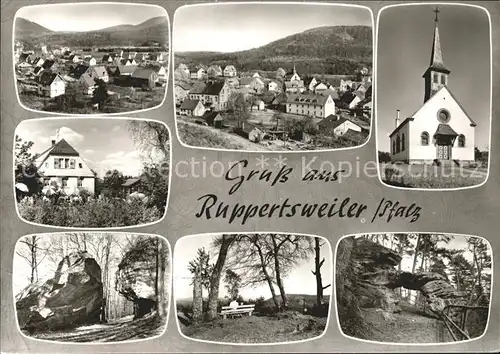 Ruppertsweiler Panorama Kirche Teilansichten Kat. Ruppertsweiler