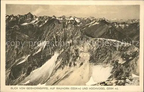 Hochvogel mit Rauhorn Blick vom Gaishorngipfel Kat. Bad Hindelang