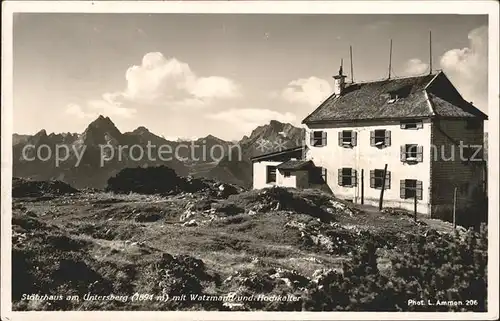 Untersberg Stoehrhaus mit Watzmann und Hochkalter Kat. Salzburg