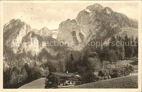 Berchtesgaden Alpenwirtschaft Vorderbrand Panorama Kat. Berchtesgaden