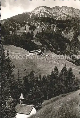 Oberstdorf Alpengasthaus Gaisalpe mit Kapelle Kat. Oberstdorf