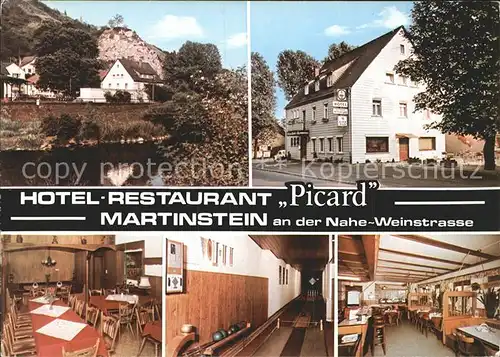 Martinstein Hotel Restaurant Picard Kegelbahn Gastraeume Kat. Martinstein
