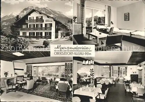 Oberstdorf Alpensanatorium Gastraeume Zimmer Kat. Oberstdorf