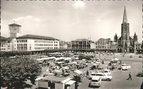 Saarlouis Grosser Markt Kirche Kat. Saarlouis