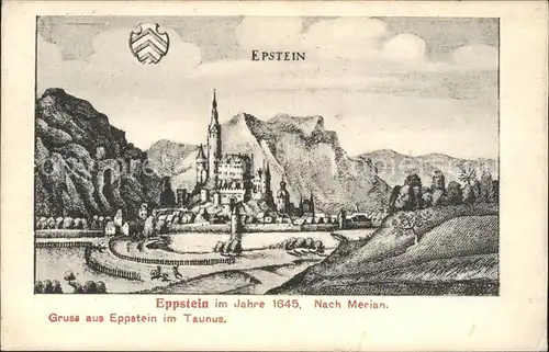Eppstein Taunus im Jahre 1645 Nach Merian / Eppstein /Main-Taunus-Kreis LKR