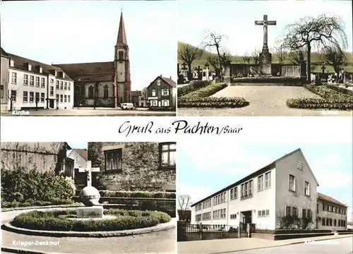 Merzig Pachten Kriegerdenkmal Roemerschule Kirche  Kat. Merzig