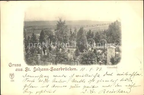 St Johann Saarbruecken Ehrental Friedhof Kat. Saarbruecken